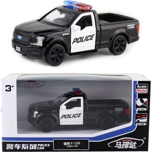 RMZ City/1:36 Scale/Diecast Metal Toy Car Model/Ford F-150 Pickup Police Truck Car/Educational Pull Back Collection/Gift/Kid/Box