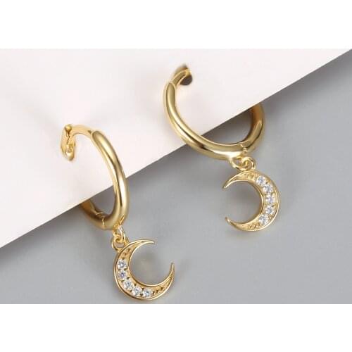 Double ear hole connection 925 sterling silver earring two ear hole piece geometry stud earring personality boy girl ear jewelry