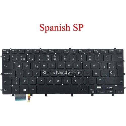 Laptop SP Keyboard For DELL For XPS 15 9550 9560 For Precision 5510 5520 038Y66 38Y66 Spanish black with backlit new