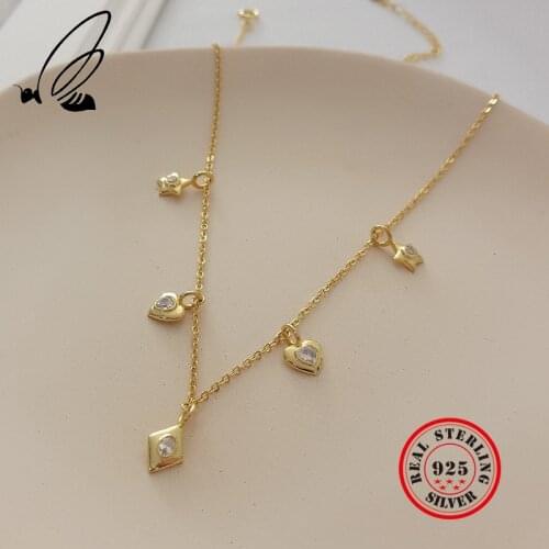 Necklaces Pendants 925 Sterling Silver Choker Gold Chain Zircon Gothic Dainty Maxi Colar Colares Feminino Accesorios Mujer Joyas