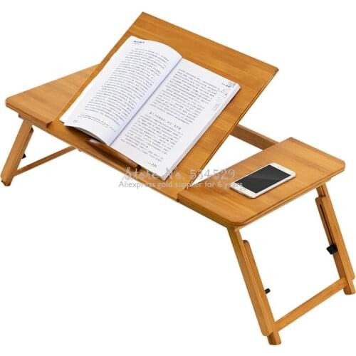 Folding Computer Table Desk Bed Small BambooTable Adjustable Laptop Lazy Desk Dormitory Student Home Laptop Stand