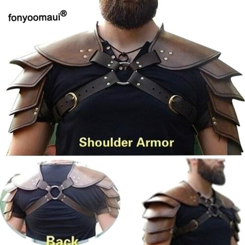 Adult Men Medieval Vintage Shoulder Armor Gladiator Samurai Battle Knight Pauldrons Viking Warrior Cosplay Costume Accessory