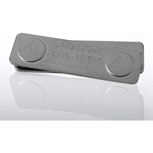100pcs 2 Magnetic Name Badge Tag ID Holder (Silver) - badge name and ID holder