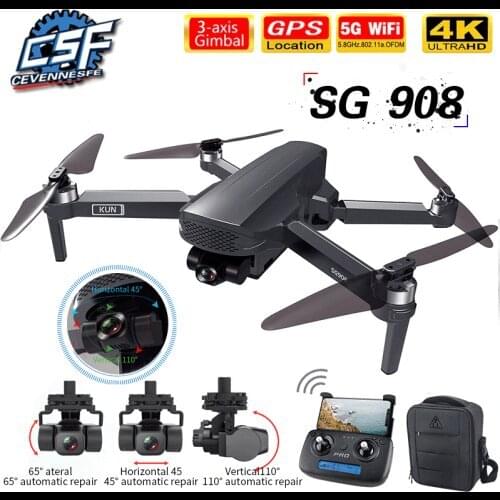 2021 New SG908 Drone 4k HD Mechanical 3-Axis Gimbal Camera 5G Wifi GPS System Supports TF Card Drones Distance 1.2km Helicopter