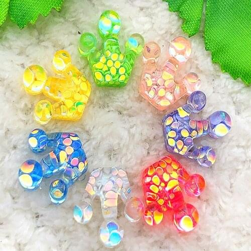 25Pcs 14mm Crown Resin AB Color FlatBack Scrapbook Appliques Decoration DIY