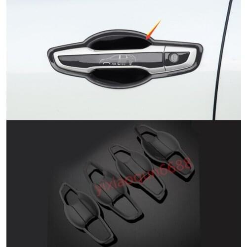 Fit For Honda CRV CR-V 2017-2018 ABS Black titanium Car Door Bowl Decorative Frame Trim 4pcs