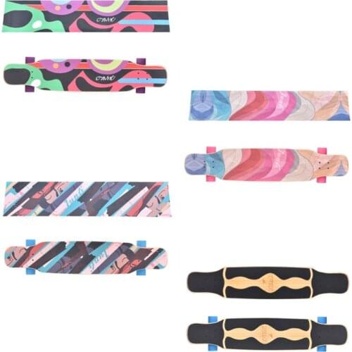 47X10" 4 Style Sport Outdoor Skateboard Longboard Dancing Board Double Rocker Board Waterproof Griptape Sheet Sticker