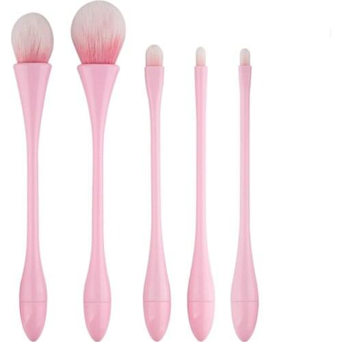 5pcs Pink Makeup Brush Set Beginner Beauty Tools Makeup Brush Eye Shadow Brush Lip Brush Easy To Master Cosmetic