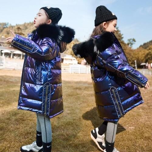 6-12 years children clothing Shiny Down Jacket Coat Baby winter jacket white duck down jacket toddler girl boys winter clothes