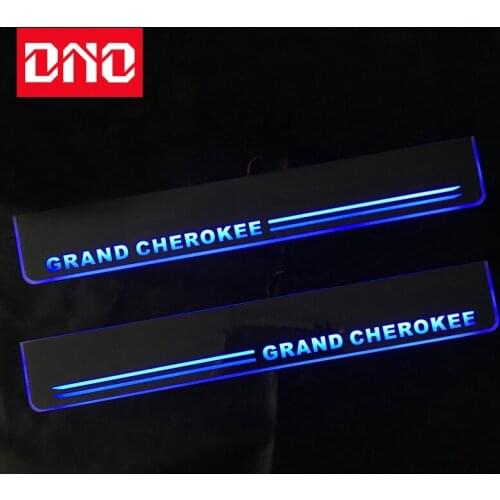 DNO Trim Pedal LED Car Light Door Sill Scuff Plate Pathway Dynamic Streamer Welcome Lamp For Jeep Cherokee 2017 2018