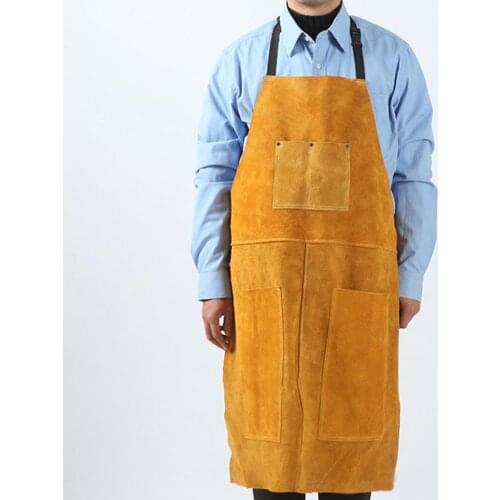Welding Apron Leather Cowhide Welder Protect Cloths Professional Carpenter Blacksmith Garden Clothing Brown Color Working
