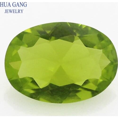 Synthetic Gems Peridot Glass Stones Oval Shape Wholesale Jewelry Beads 5x7~13x18mm Glass Gems Beads Free Shipping