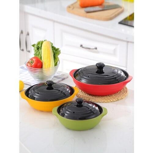 Casserole saucepot rice soup noodle stone stewpot dry pot bellied stew pan earthenware cooking pot only gas cooker stewpan