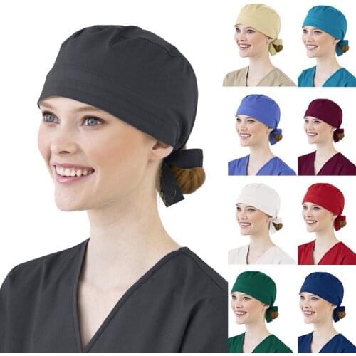 Fashion Print Cotton Work Hat Casual Unisex Scrub Cap Beautician Protect Dust Cap Adult Men Women Bandage Bicycle Bike Headwear