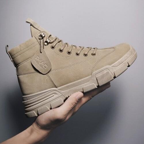 2020 New Men Boots Leather Waterproof Lace Up Military Boots Men Winter Ankle Lightweight Shoes for Men Winter Casual Non Slip99