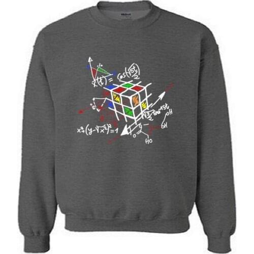 Mens Sweatshirts Students Magic Cube Math Work jersey Geometric Cube youth Hiphop sportwear men/women running pullover tops