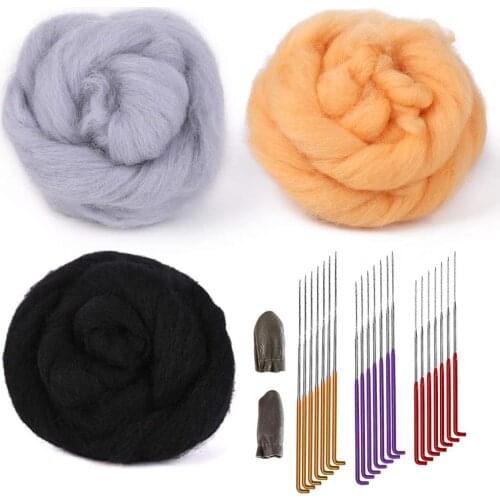 Imzay Needle Felting Kit, With 3Colors (30g/Color) Wool Roving , Felting Supplies For Needle Felting