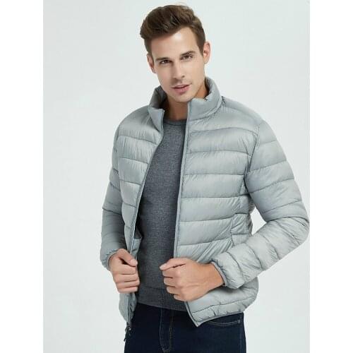 Autumn Fluffy Warm Coat Male Slim Stand Collar Men Gray Cotton Jacket Boys Coat Light Thin Winter Parka Oversized Top 3xl 4xl