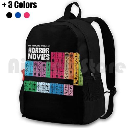 Periodic Table Of Horror Movies ( Vintage ) Outdoor Hiking Backpack Riding Climbing Sports Bag Horror Movies Scary Geek Nerd
