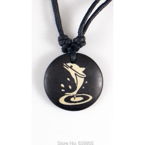 Dolphin yak bone Pendant Amulet Necklace Lucky Gift Tribal Fashion Jewelry