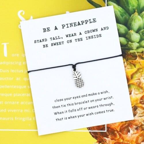Be A Pineapple Pineapple Wish Bracelet Pineapple Charm Red String Wish Adjustable Bracelets for Women Men Pineapple Jewellery