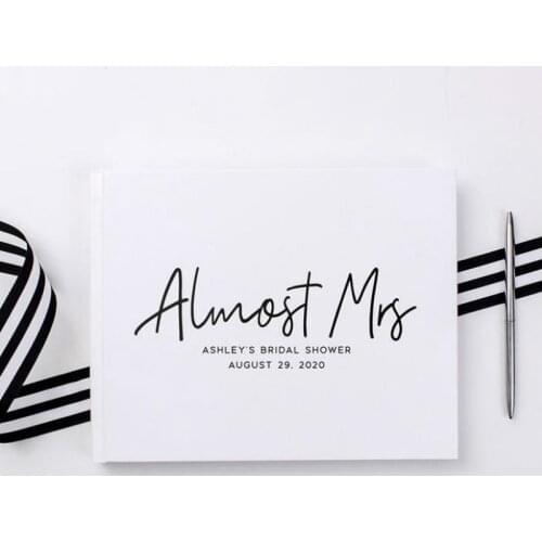 Bridal Shower Guest Book Engagement Party Guestbook,Engaged Gift for Future Bride Future Mrs from Miss to Mrs White Photo Album