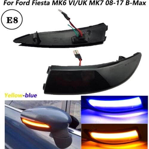LED Dynamic Turn Signal Light Side Mirror Sequential Indicator Blinker Lamp For Ford Fiesta MK6 VI /UK MK7 2008-17 B-Max 2012-17