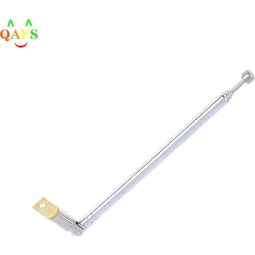 1Pc 37cm 5 Section Telescopic Stainless Steel AM FM Radio Universal Antenna