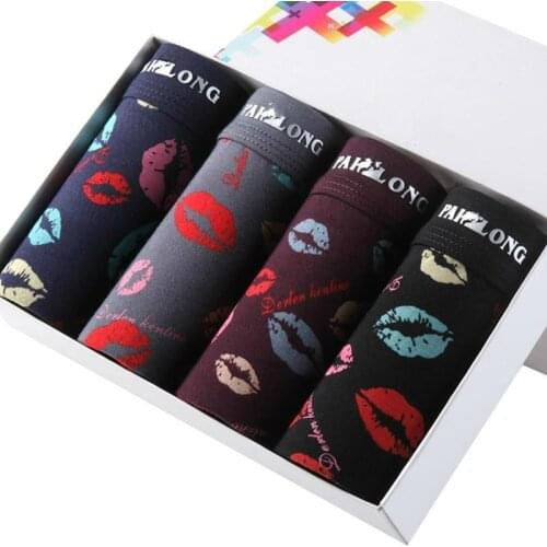 Boxers Mens Underwear Sexy Printed Man Underpants Boxer Shorts Modal Male Panties 4 Pieces Gifts for Men Calzoncillo Hombre