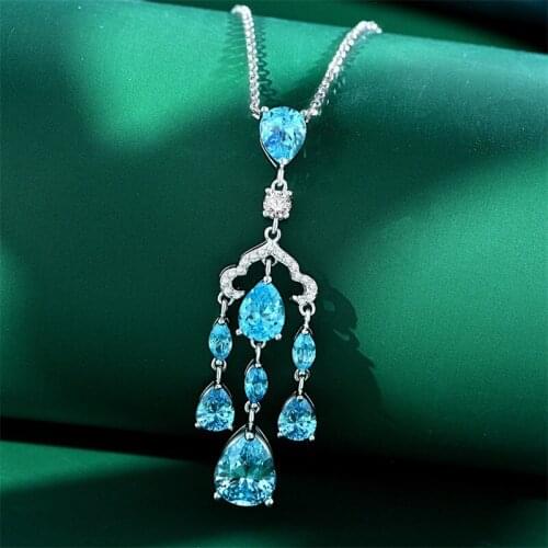 Designer Fashion 925 Sterling Silver Jewelry 3A Cubic Zirconia Party Necklace