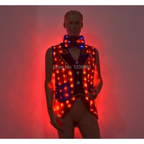 WYY DJ LED Jacket Dance LED Vest LED Costume Tron suit for stage performance show