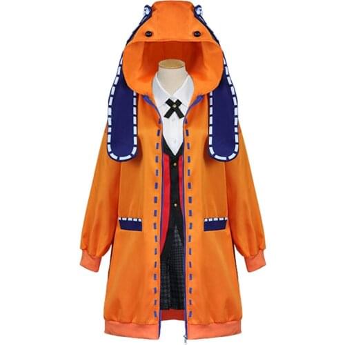 Japan Anime Halloween Roleplay Costume for Women Kakegurui Cosplay Costumes Runa Yomozuki Kakegurui Girls Hoodie School Uniforms