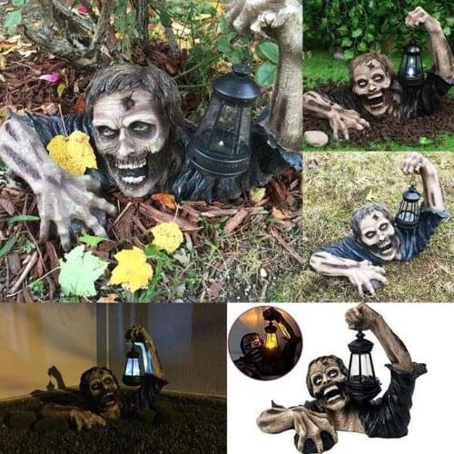 1pcs Zombie Shape Funny Statue Garden Sculpture Non-fading Anti-deform Decorating Halloween Decorative Sculpture