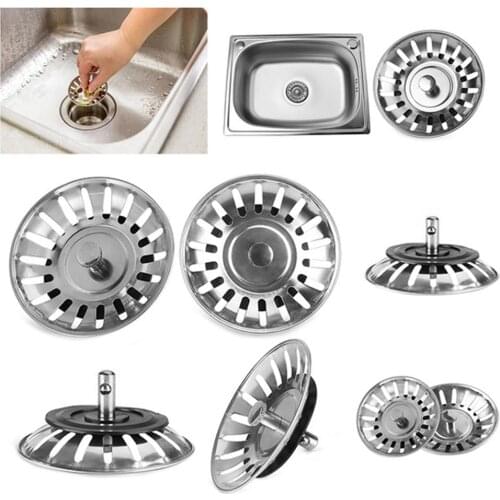 2PCS Sink Strainer Plug Kitchen Sink Waste Strainer Plug Stainless Steel Strainer Plug For Kitchen/Bathroom For UK Sinks 79/84mm