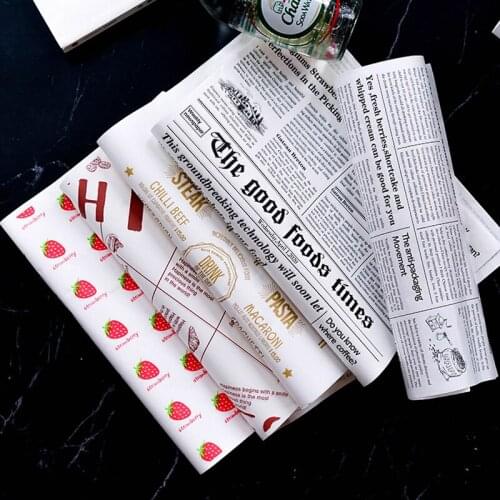 20/100 Pcs Oil-Proof Wax Paper Food Wrapper Paper Bread Sandwich Burger Fries Wrapping Baking Tools Fast Food Bread Oil-Paper