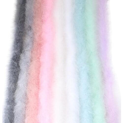 20G Marabou Feathers Boa For Shawl Accessory Pink Turkey Feather Wedding Dress Christmas Tree Decoration Plumes Crafts Wholesale