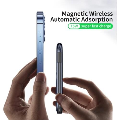 20000/10000mAh Magnetic Wireless Power Bank PD 20W External Battery USB C Fast Charge iPhone 12 Pro Max Led Display With wires