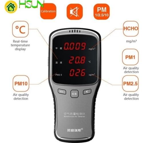 6-in-1 WP6910 PM1.0 PM2.5 PM10 Meter HCHO Meter Air Detector with Rechargeable Lithium Battery