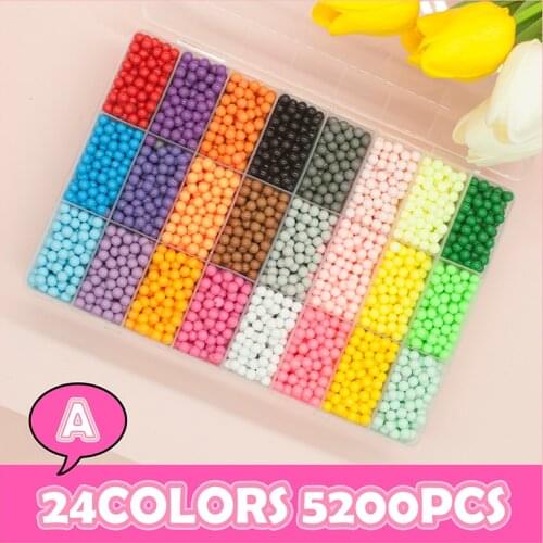 6000pcs 24 Colors Refill Beads Puzzle Crystal DIY Water Spray Beads Set Ball Games 3D Handmade Magic Toys for Children