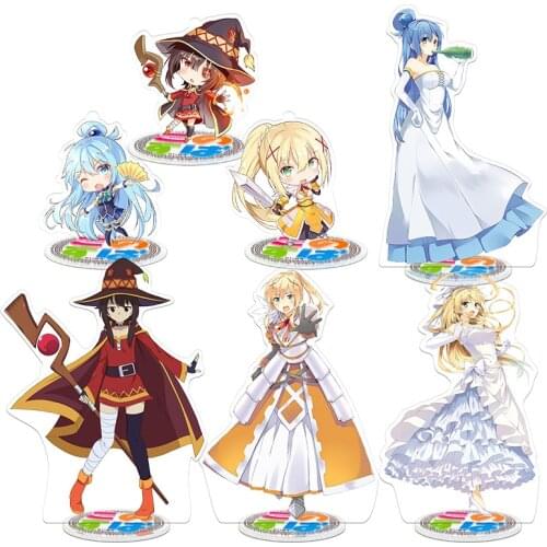 Megumin Acrylic Stand Model Doll KonoSuba Gods Blessing on This Wonderful World Aqua Anime Decor Haikyuu Keychain Figure Toy