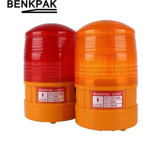 Battery Flashing Warning Lamp Alarm Magnet Bottom Car Vehicle Industrial Emergency Strobe Light Beacon Tower Signa
