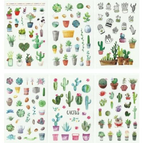 Free shipping 10packs Fresh Watercolor Stickers Decorative Pvc Stickers Scrapbooking Stick Label Diary Stationery