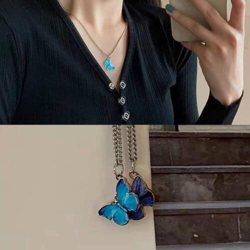Miraculous Pendant chain with butterflies Necklace for Women Exquisite Anime Necklaces chains female handmade Jewelry