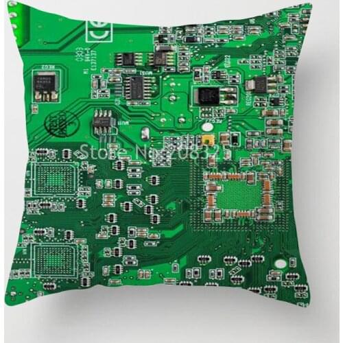 ZENGIA Computer Geek Circuit Board Cushion Cover 45x45cm Pillow Cover Decorative Pillows For Sofa Home Decoration Pillowcase