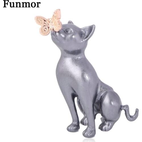 Funmor Lovely Cat Brooch Enamel Pin For Children Women Daily Going Out Decoration Accessories Lapel Coat Bag Ornaments Gifts