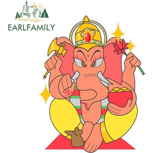 EARLFAMILY 13cm x 10cm for Ganesha in India Car Sticker Body for Car Occlusion Camper Air Conditioner Waterproof Scratch Decals