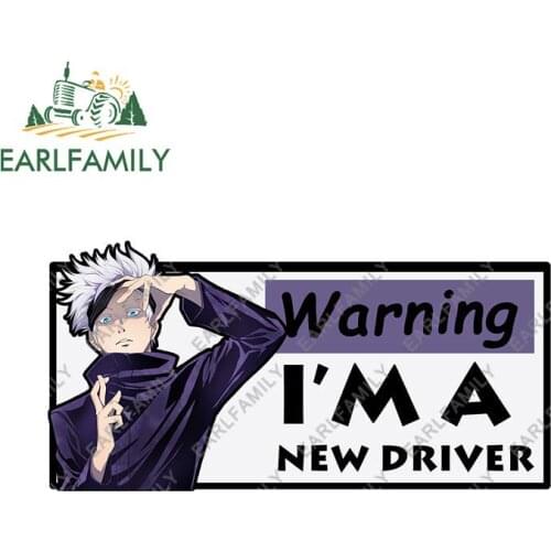 EARLFAMILY 20cm x 10cm for Jujutsu Kaisen Gojo Satoru New Driver Car Stickers Funny Decal Trunk Windows Vinyl Waterproof Decals