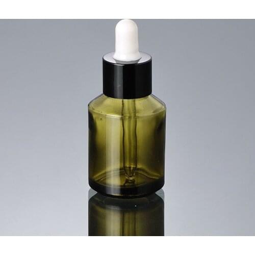 300pcs 30ml Green Glass Dropper Bottle Refillable Tea Tree Oil Essential Aromatherapy Perfume Container Liquid Pipette Bottle