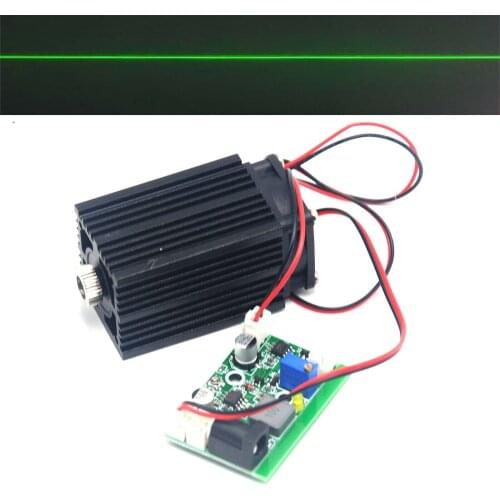 Focusable 532nm 80mW Green Laser Diode Line Module 12V w/TTL &Driver Fan Cooling
