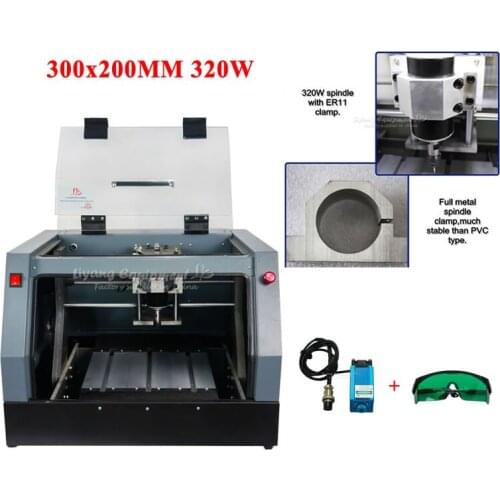 CNC 3020 Engraving Milling Machine Ballscrew 320W Spindle All-in-one Full Enclosed CNC Router Curtter voltage USB-CNC Mach3